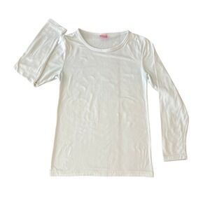 Tru Fit Thermal Long Sleeve Top White Crew Neck Base Layer Size S (1132)